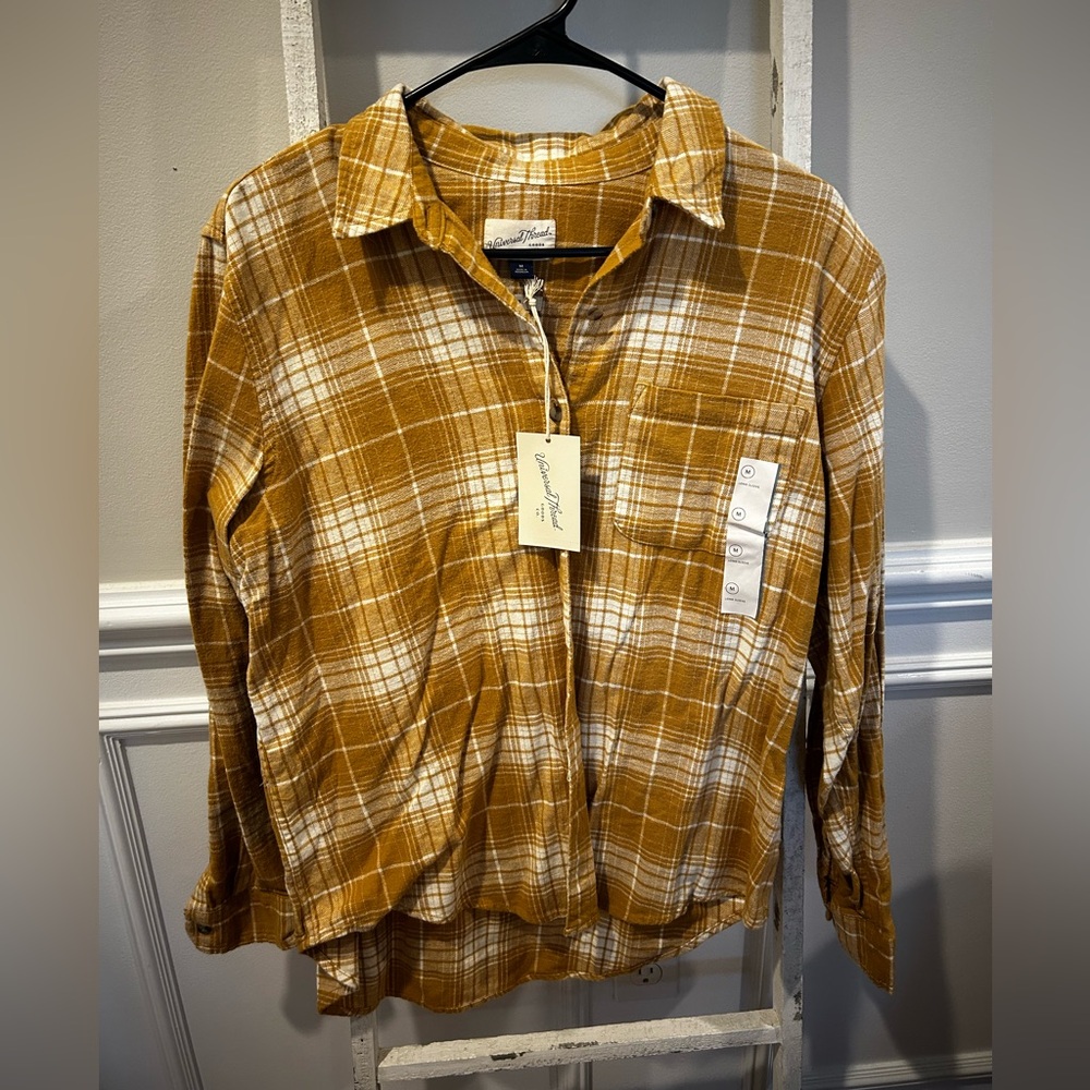 Plaid Flannel Shirt in Brown by Universal Thread